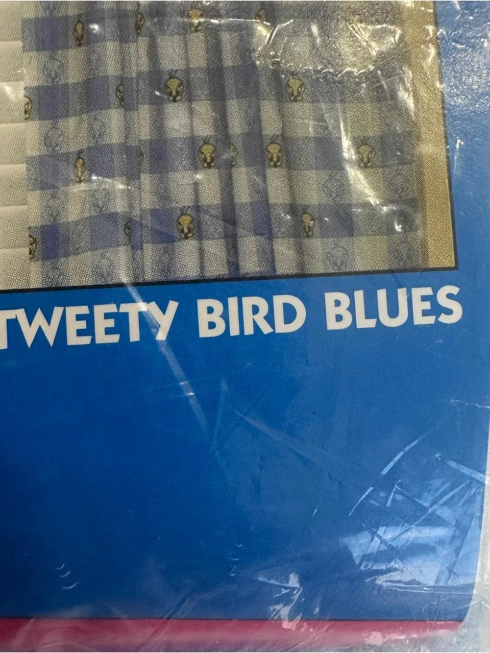 Warner Bros. Tweety Plaid Valance - Blue, White, Yellow